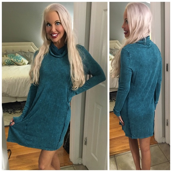 LAST 1! 😘Mineral wash slouchy neck dress! - Picture 2 of 2